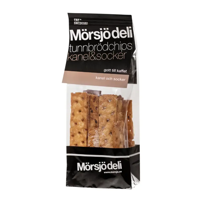 Tunnbrödchips Kanel & Socker 10 x 100 g från Mörsjö deli | #2-1112 | Salta Kex