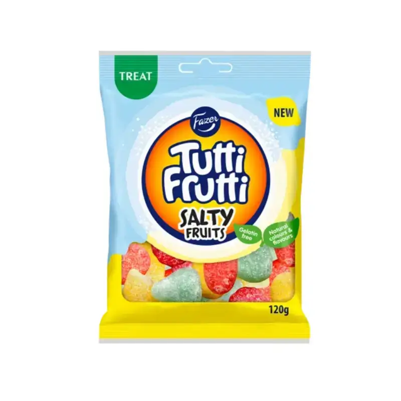 Tutti Frutti Salty Fruits 24 x 120 g från Fazer Konfektyr | #406660 | Godis