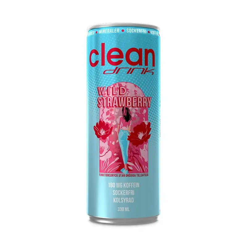 Wild Strawberry 24 x 33 cl från Clean Drink | #55600 | Energidrycker