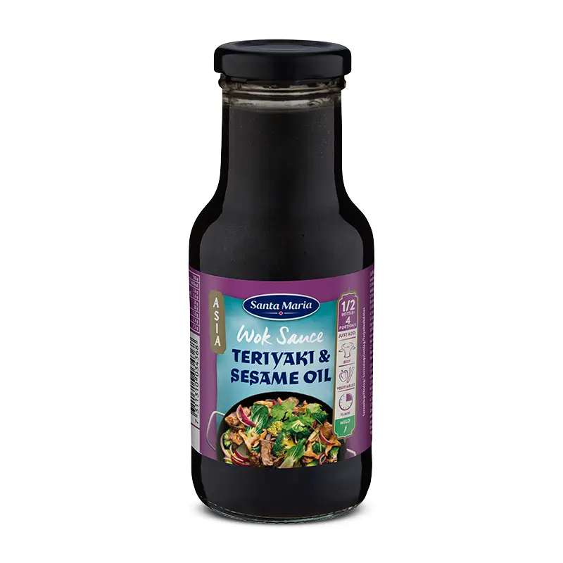 Wok Sauce Teriyaki & Sesame Oil 8 x 250 ml från Santa Maria | #3436 | Sås