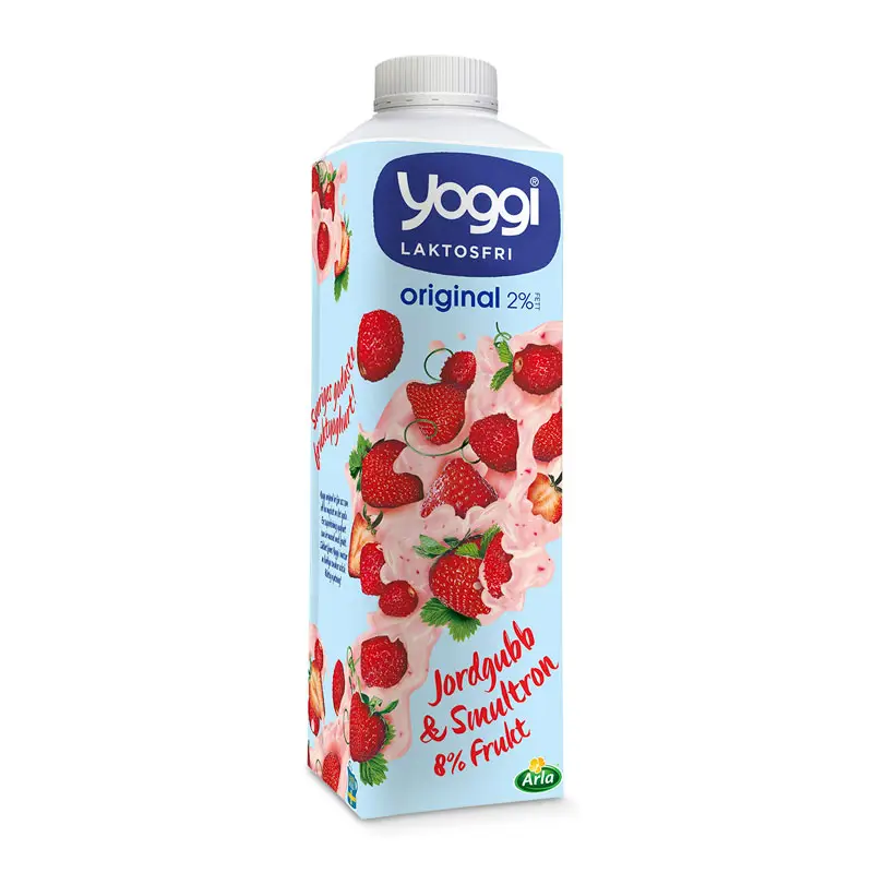 Laktosfri Yoghurt Jordgubb & Smultron 2% 6 x 1 l från Yoggi | #9983 | Yoghurt