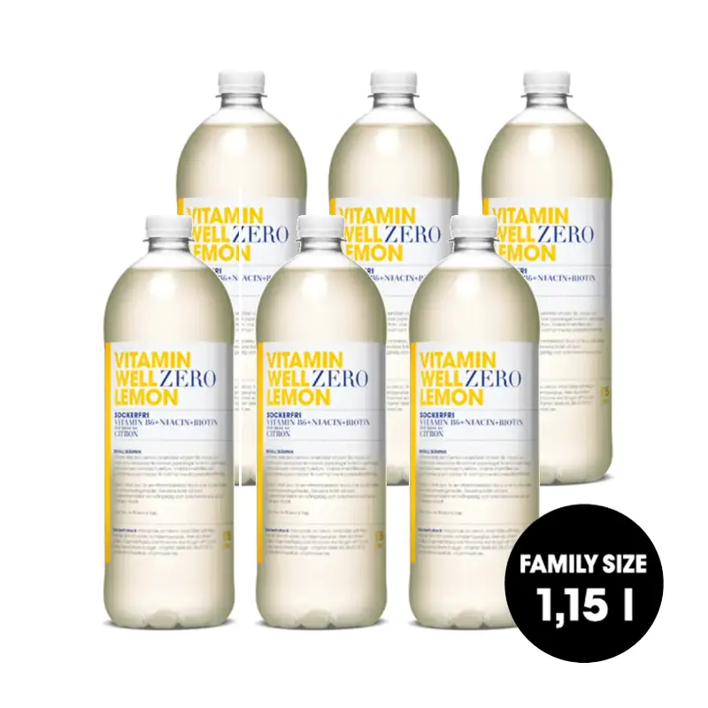 Zero Lemon Storpack 1.15l 6 x 1.15 l från Vitamin Well | #1316 | Funktionsdryck