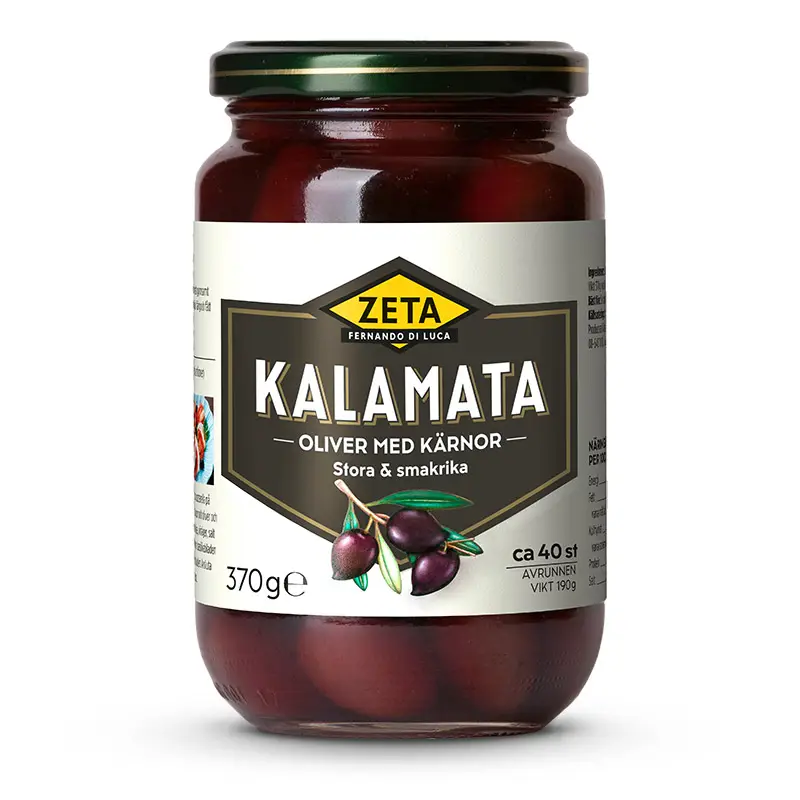 Kalamataoliver Med Kärnor 12 x 370 g från Zeta | #5132 | Oliver