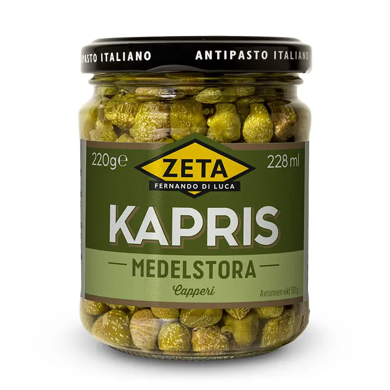 Kapris medelstora 6 x 220 g från Zeta | #5245 | Grönsakskonserv