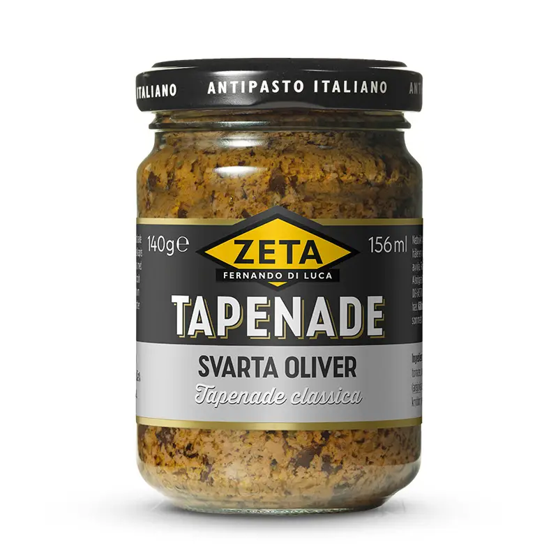 Tapenade av Svarta Oliver 12 x 140 g från Zeta | #5215 | Tapenad & Crème